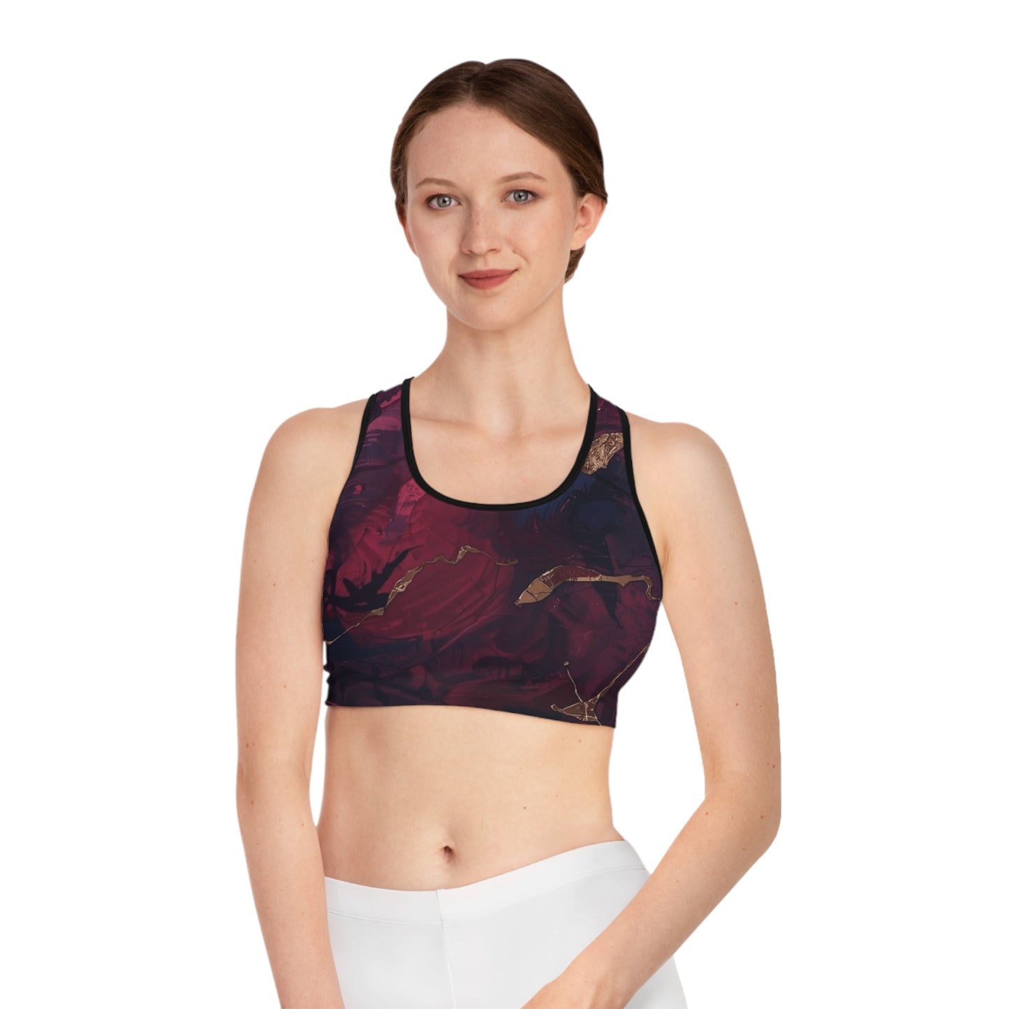 Raspberry Motion Sports Bra (AOP)