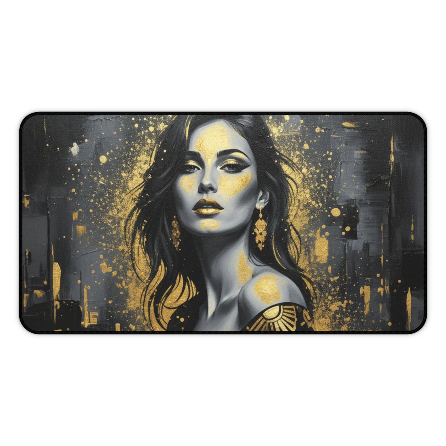 Glam Girl (Gold/Black) Desk Mat