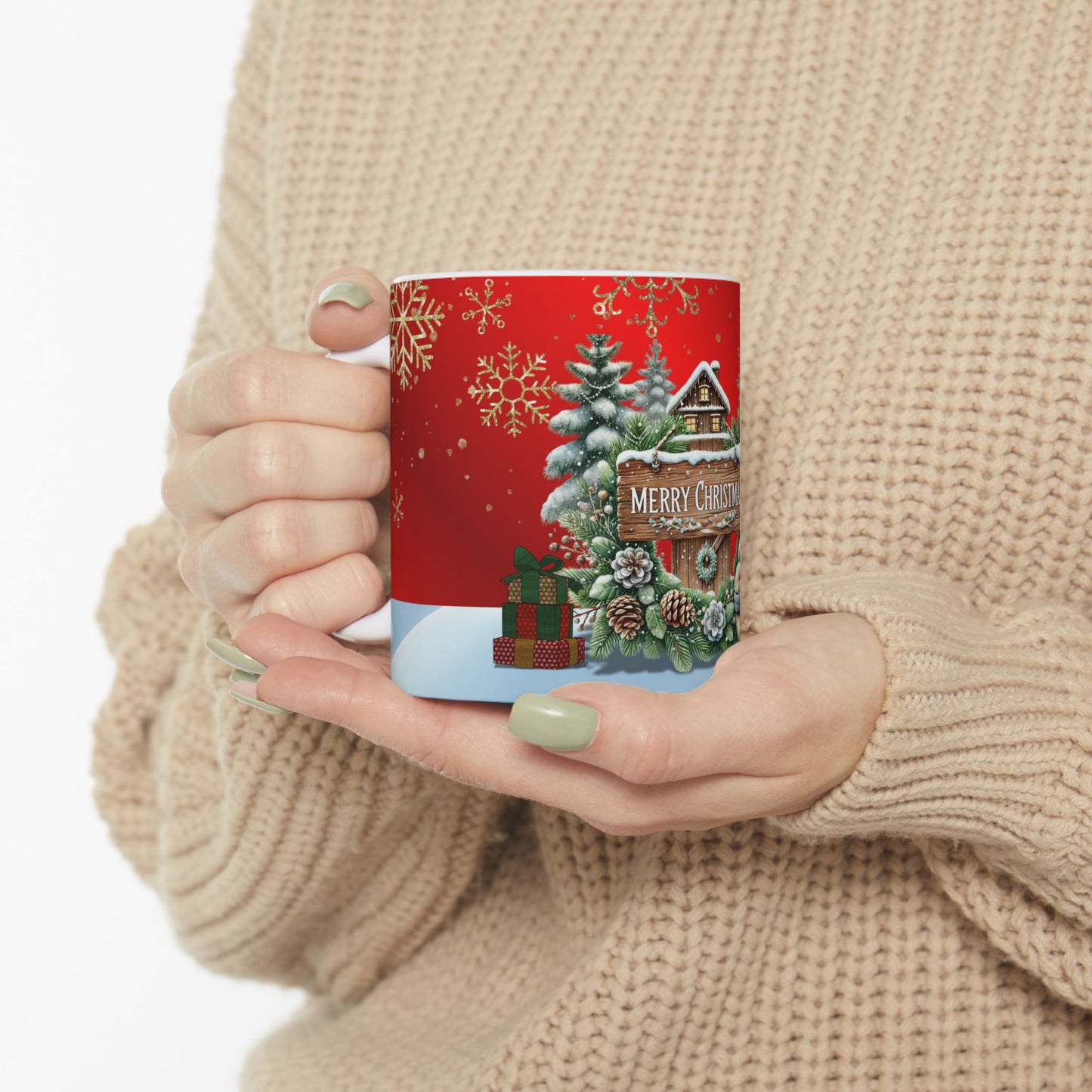 Merry Christmas Ceramic Mug, (11oz, 15oz)