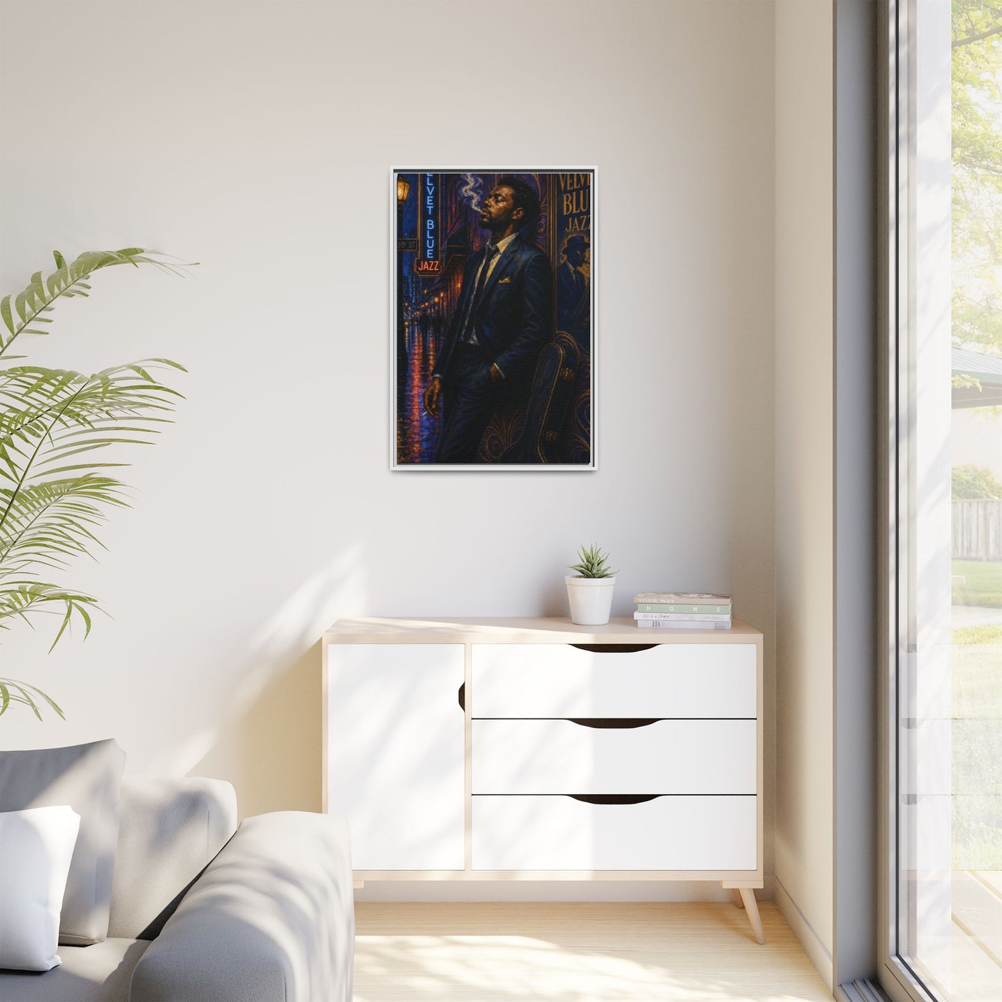 After the Gig Framed Retro Jazz Music Canvas Print