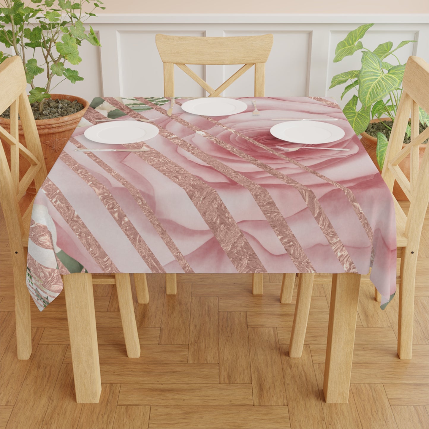 Kissed by a Rose Gold Tablecloth