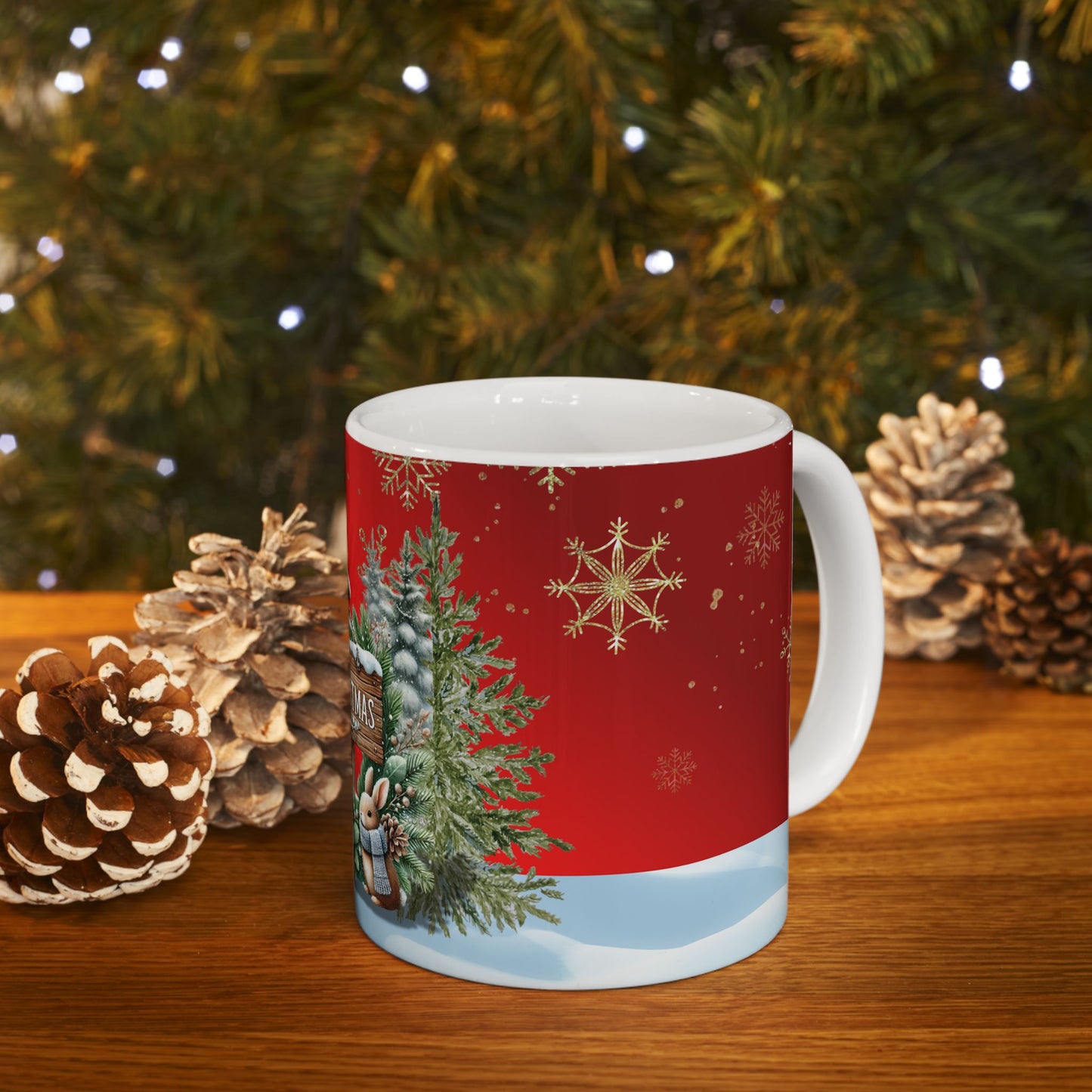 Merry Christmas Ceramic Mug, (11oz, 15oz)