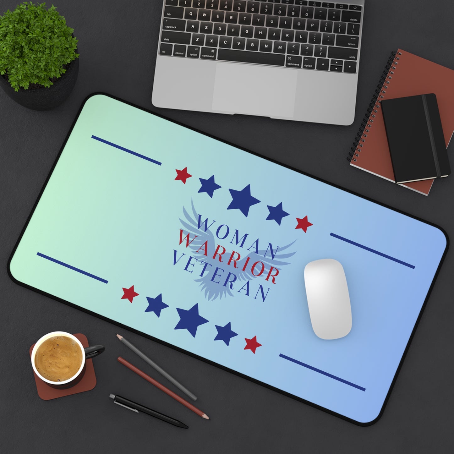 Woman, Warrior, Veteran Desk Mat