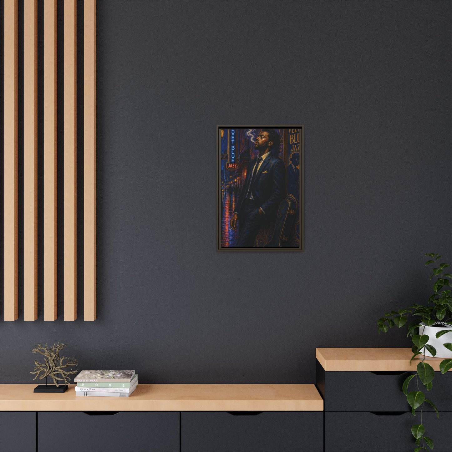 After the Gig Framed Retro Jazz Music Canvas Print