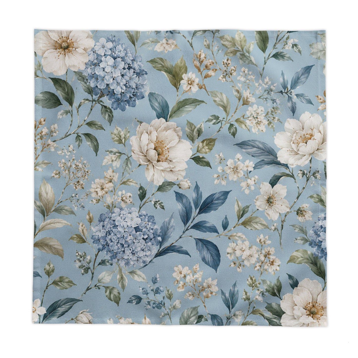 Blue Vintage Hydrangea & Peony Tablecloth