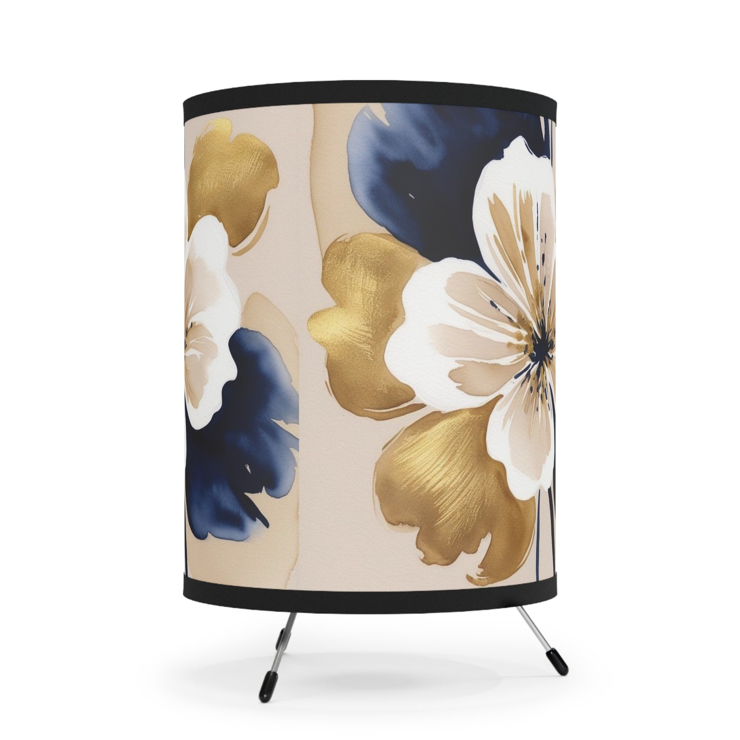 Abstract Floral Tripod Lamp