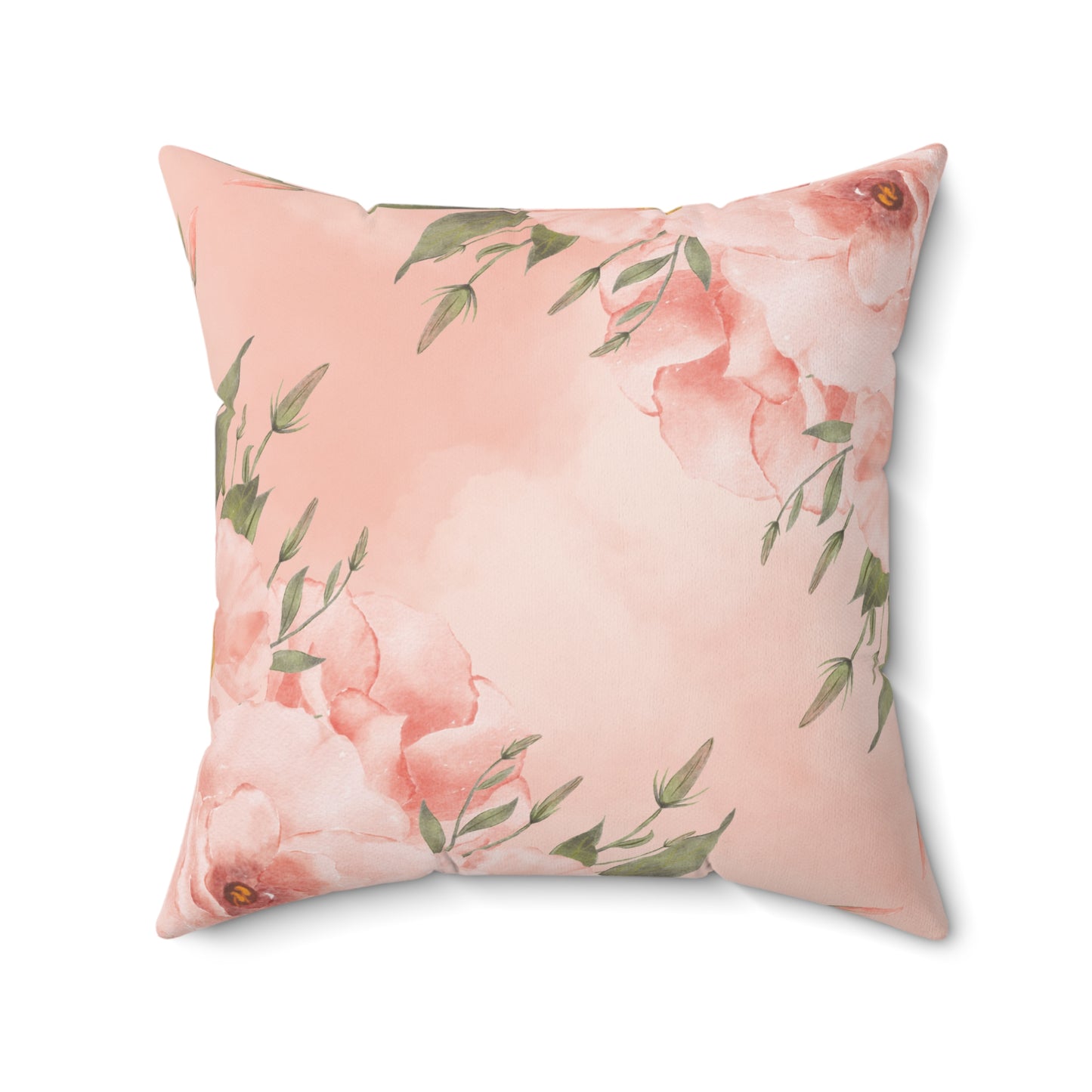 Peachy Keen Polyester Square Pillow