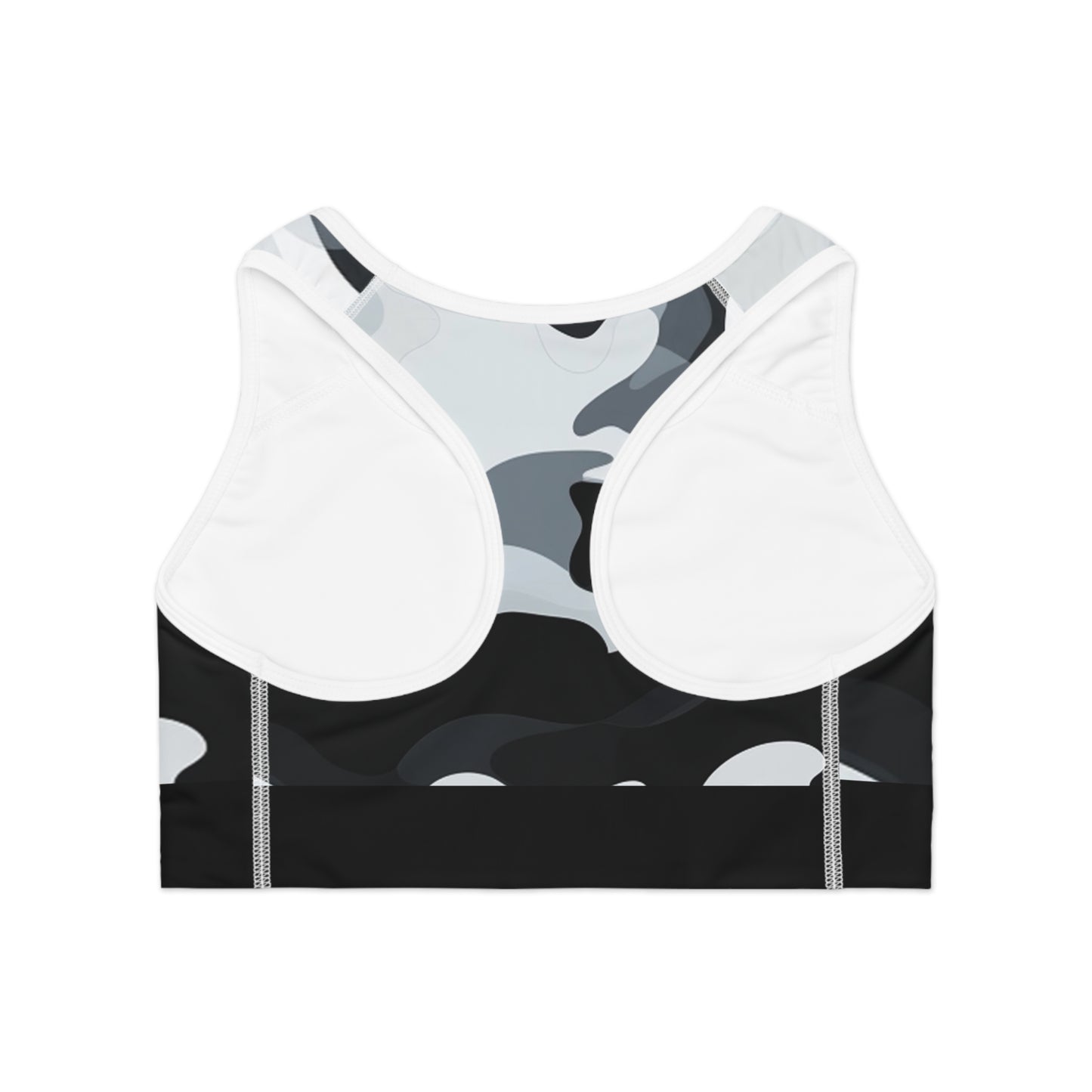 Black/Gray Sports Bra (AOP)