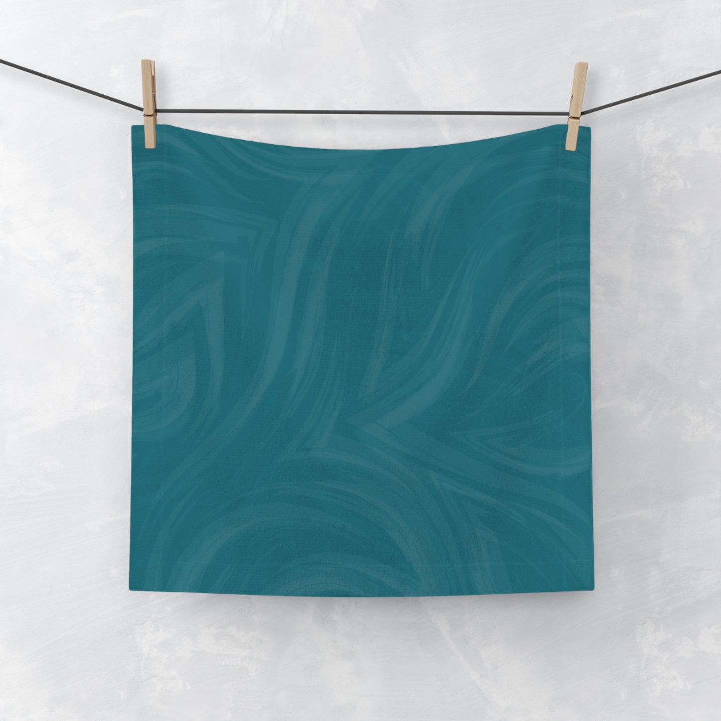 Teal Wave Face Towel – Soft Everyday Facial Cloth