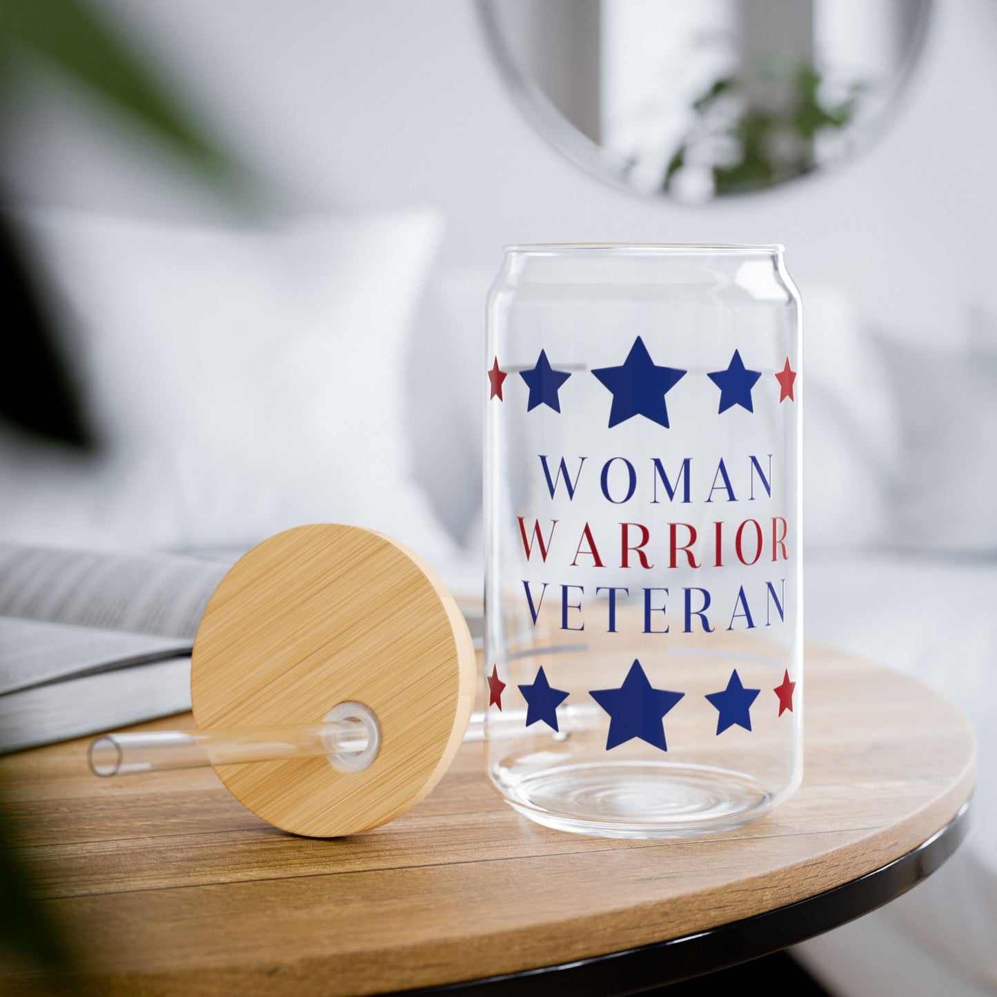 Woman, Warrior, Veteran Sipper Glass, 16oz