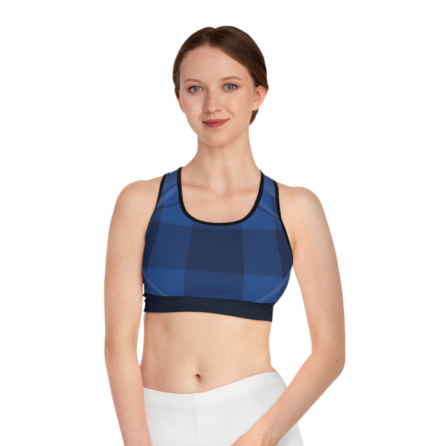 Dark Blue Sports Bra (AOP)