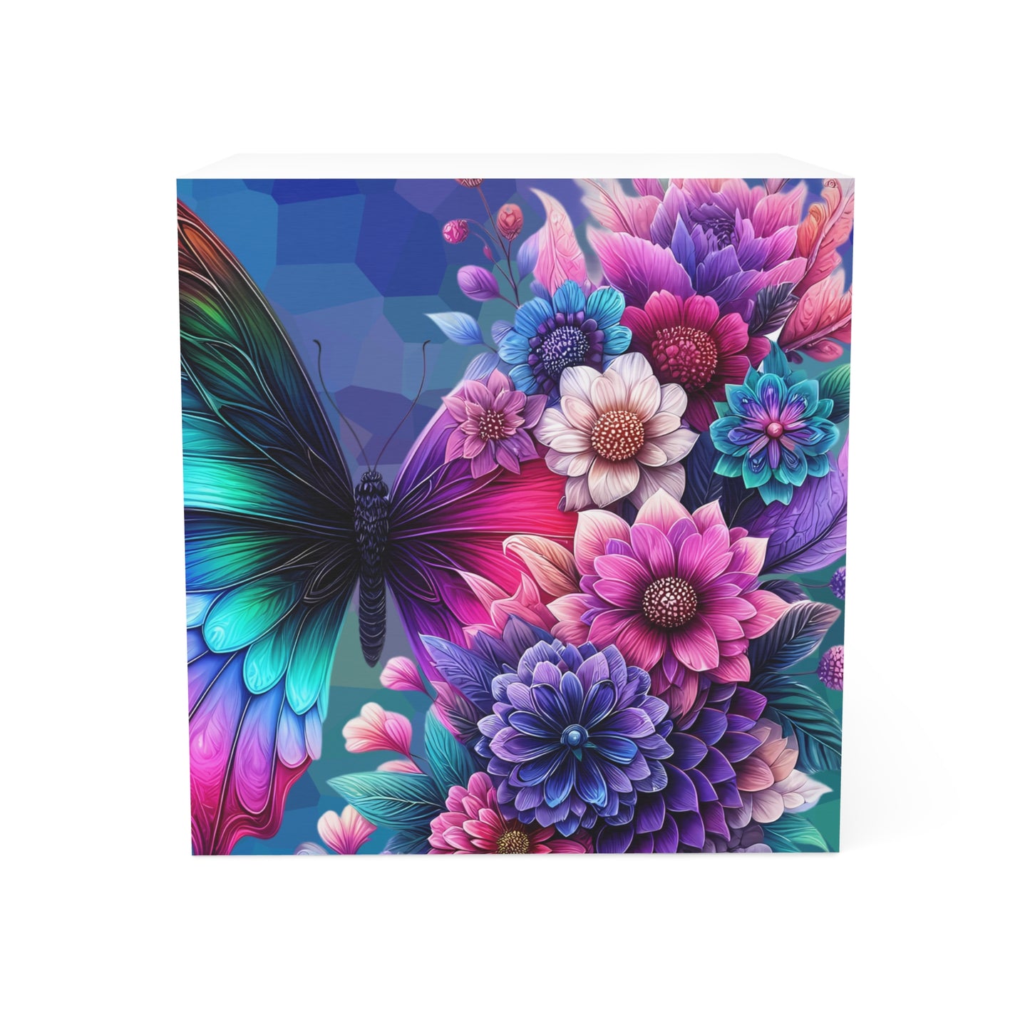 Butterfly Bloom Note Cube — Colorful Sticky Memo Block