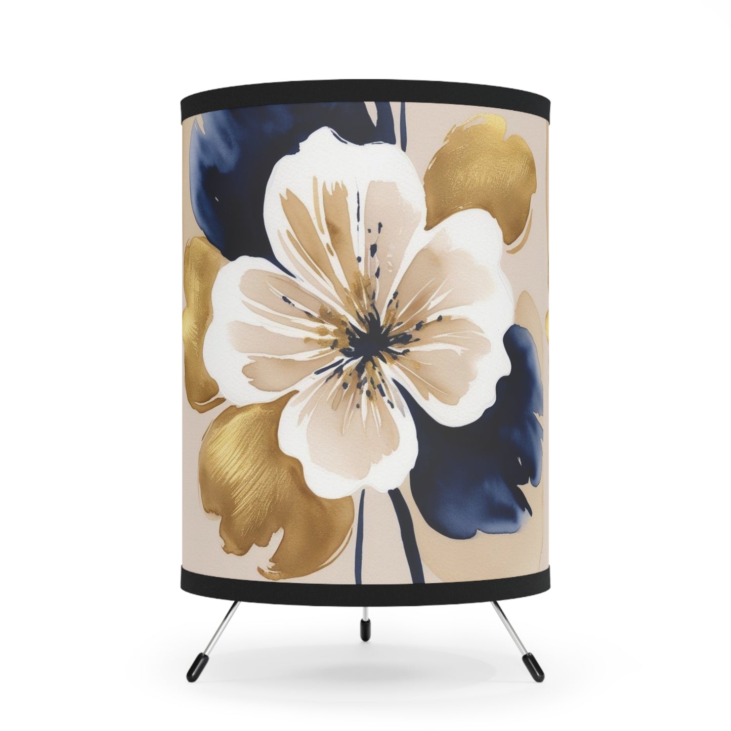 Abstract Floral Tripod Lamp