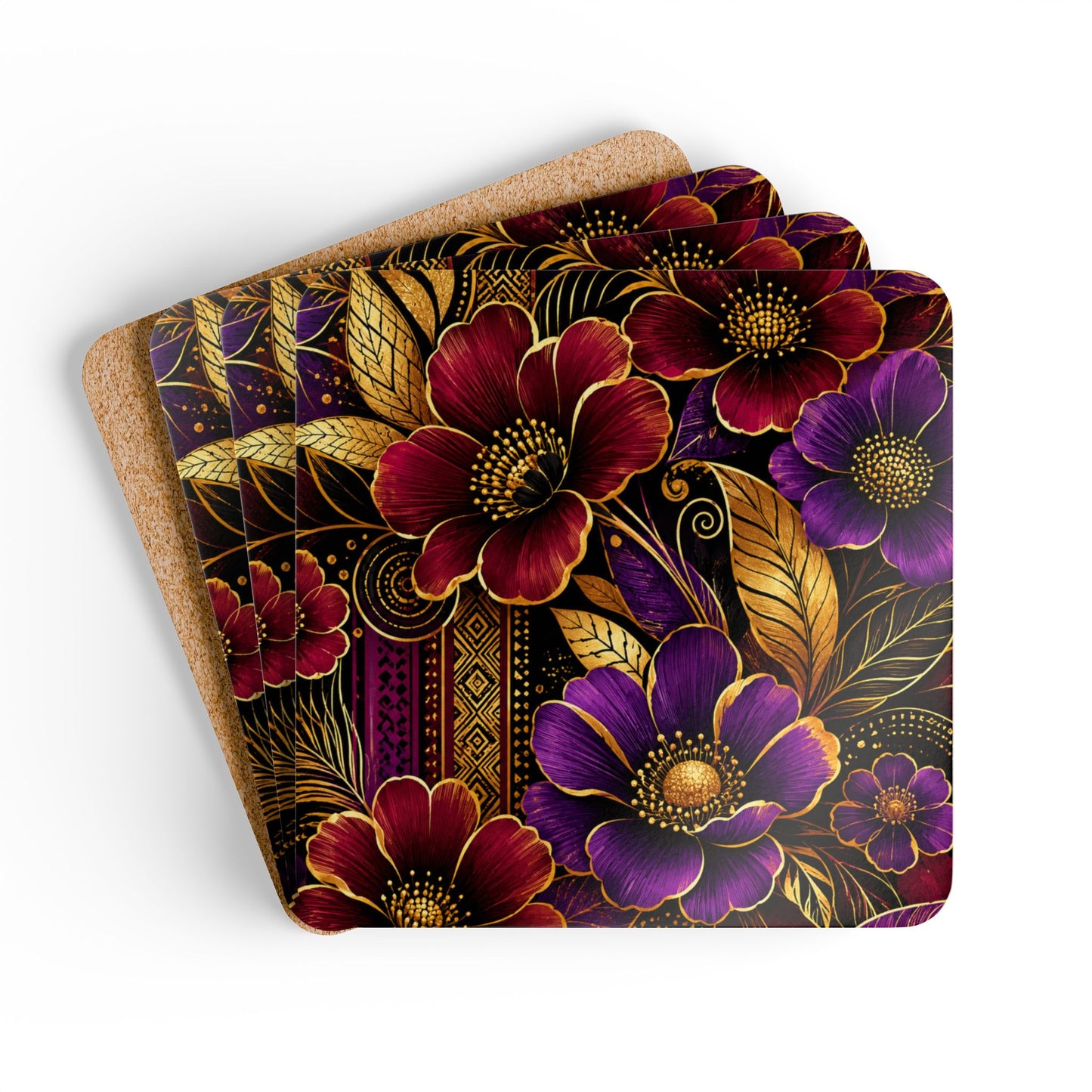 Zuri Garden Cork Coaster Set