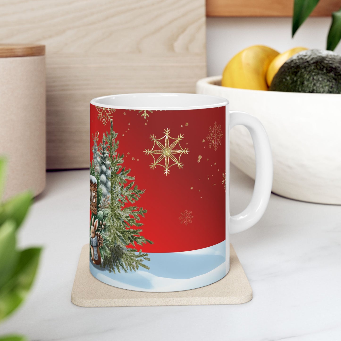 Merry Christmas Ceramic Mug, (11oz, 15oz)