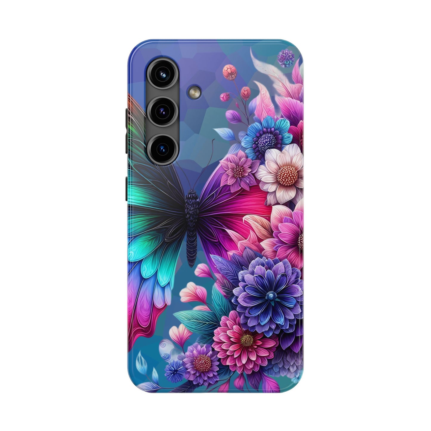 Butterfly Bloom Tough Phone Case — Floral Protective Phone Cover