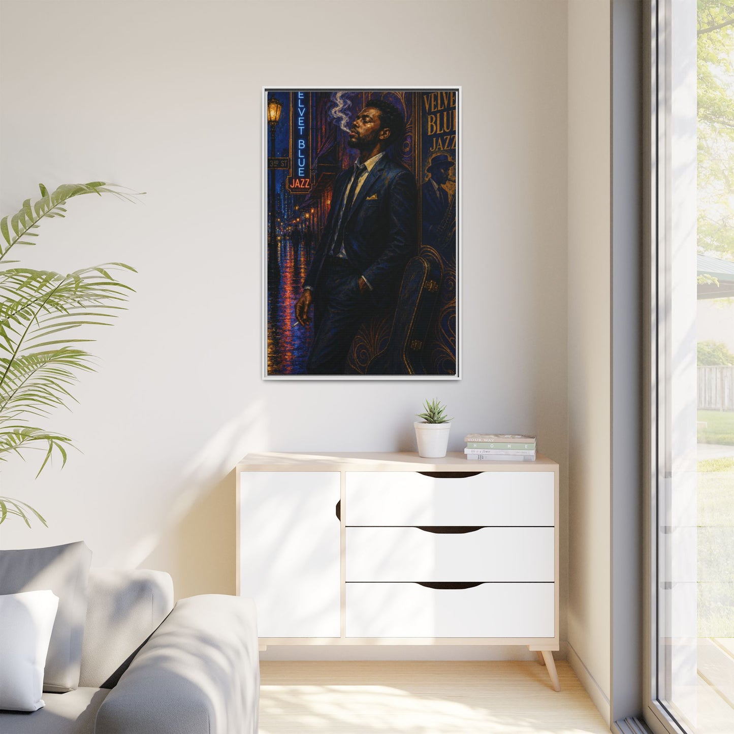 After the Gig Framed Retro Jazz Music Canvas Print