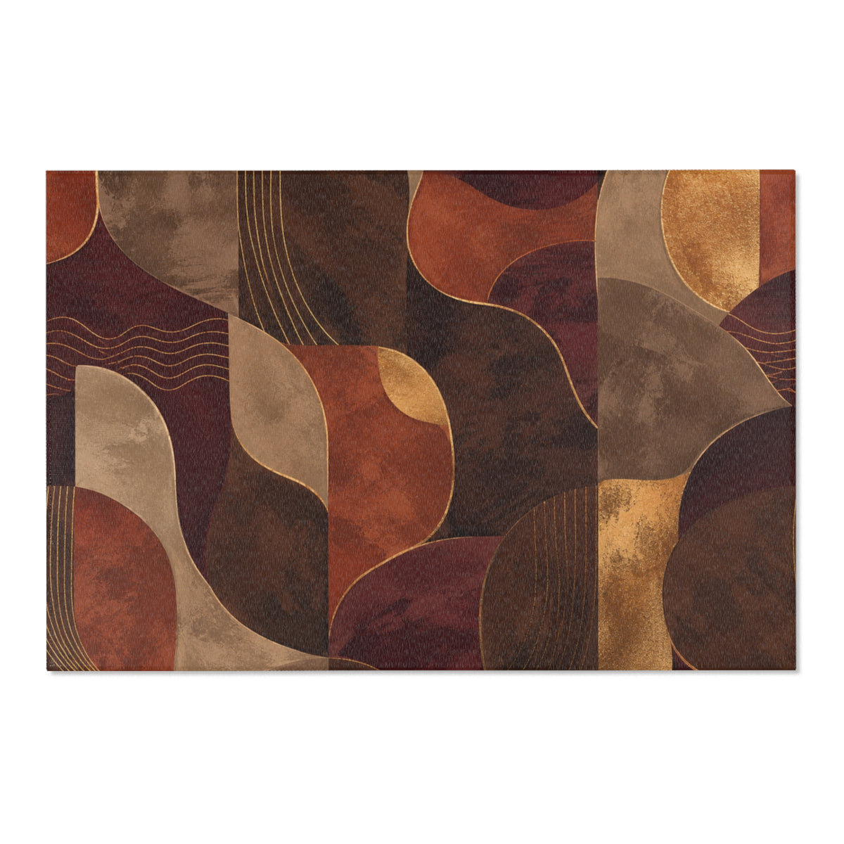 Ember & Earth Area Rug - Mid-Century Modern Geometric Accent Rug