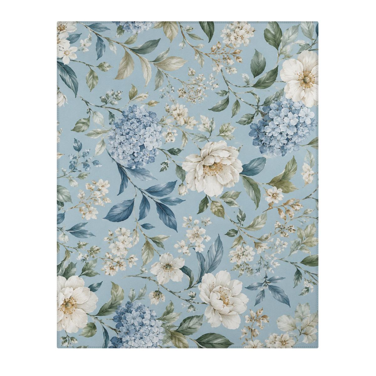 Blue Vintage Hydrangea & Peony Accent Rug