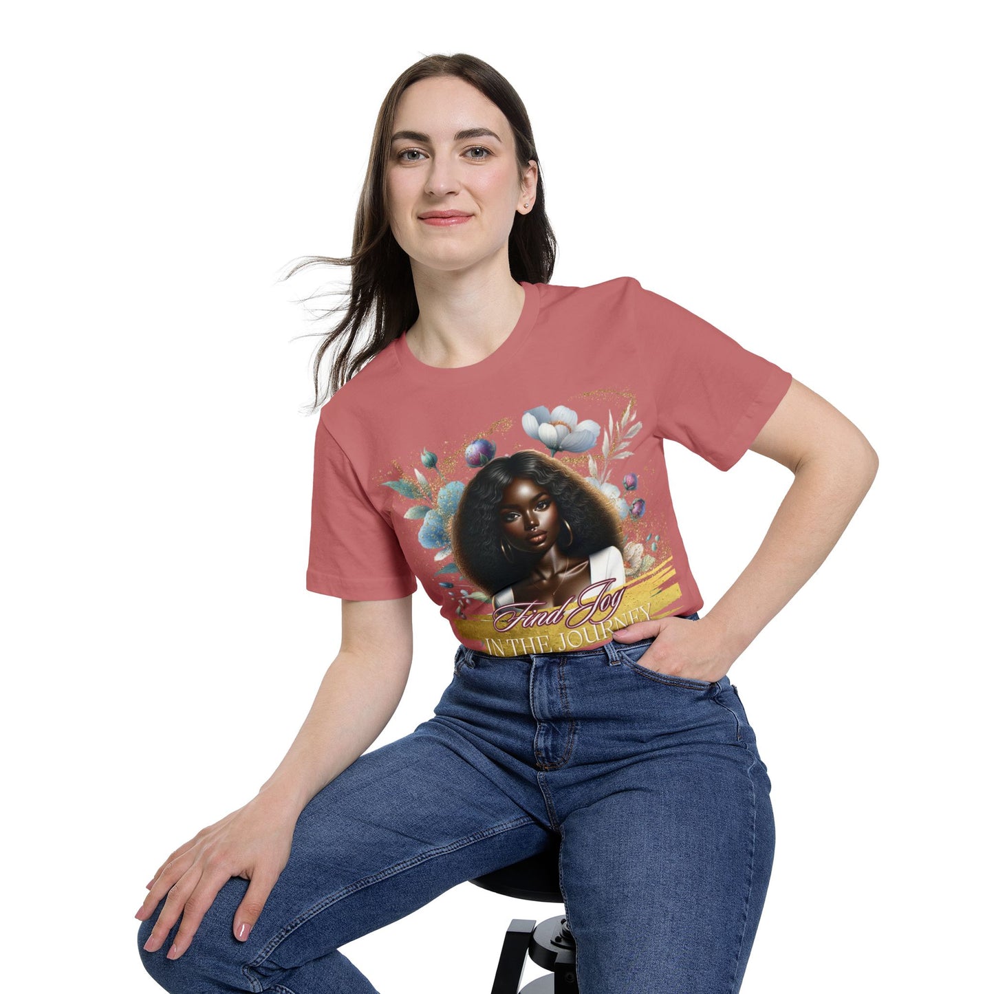 Portrait Graphic T-Shirt 'Find Joy in the Journey' Tee