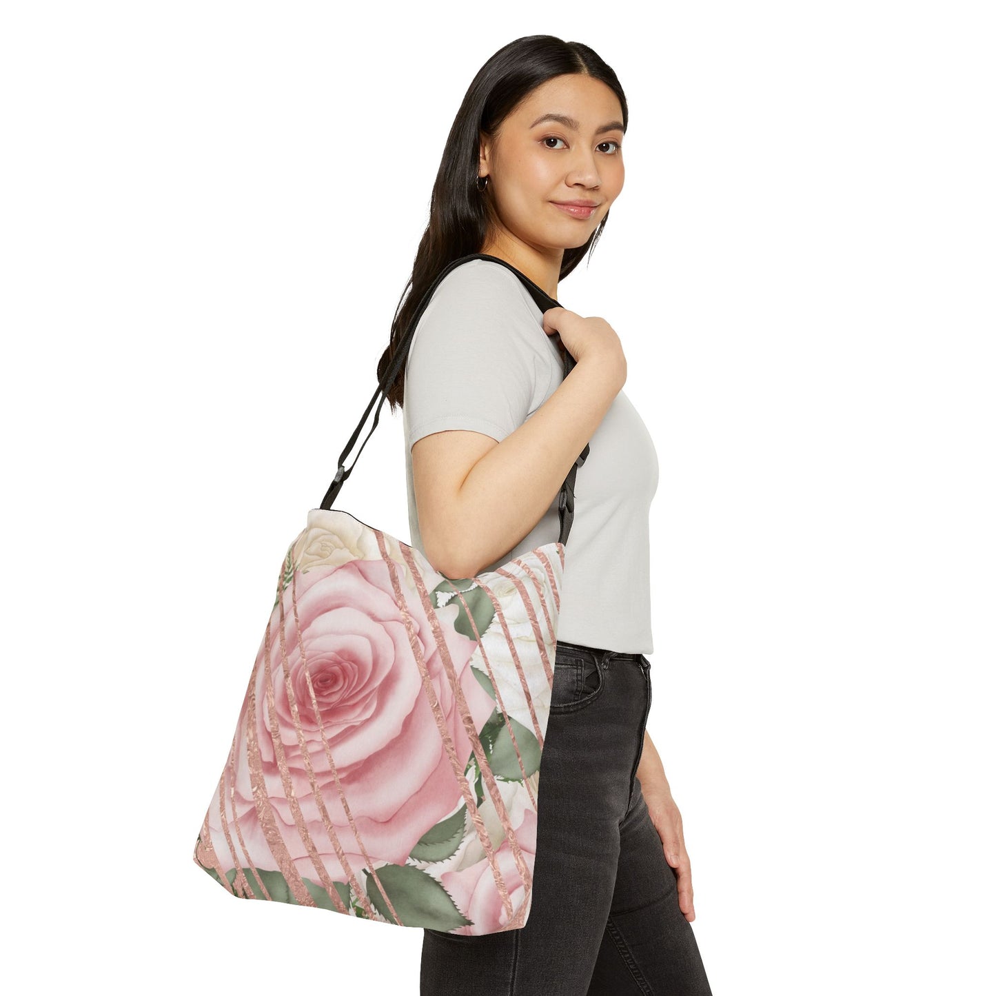 Kiss From a Rose Gold Adjustable Tote Bag (AOP)