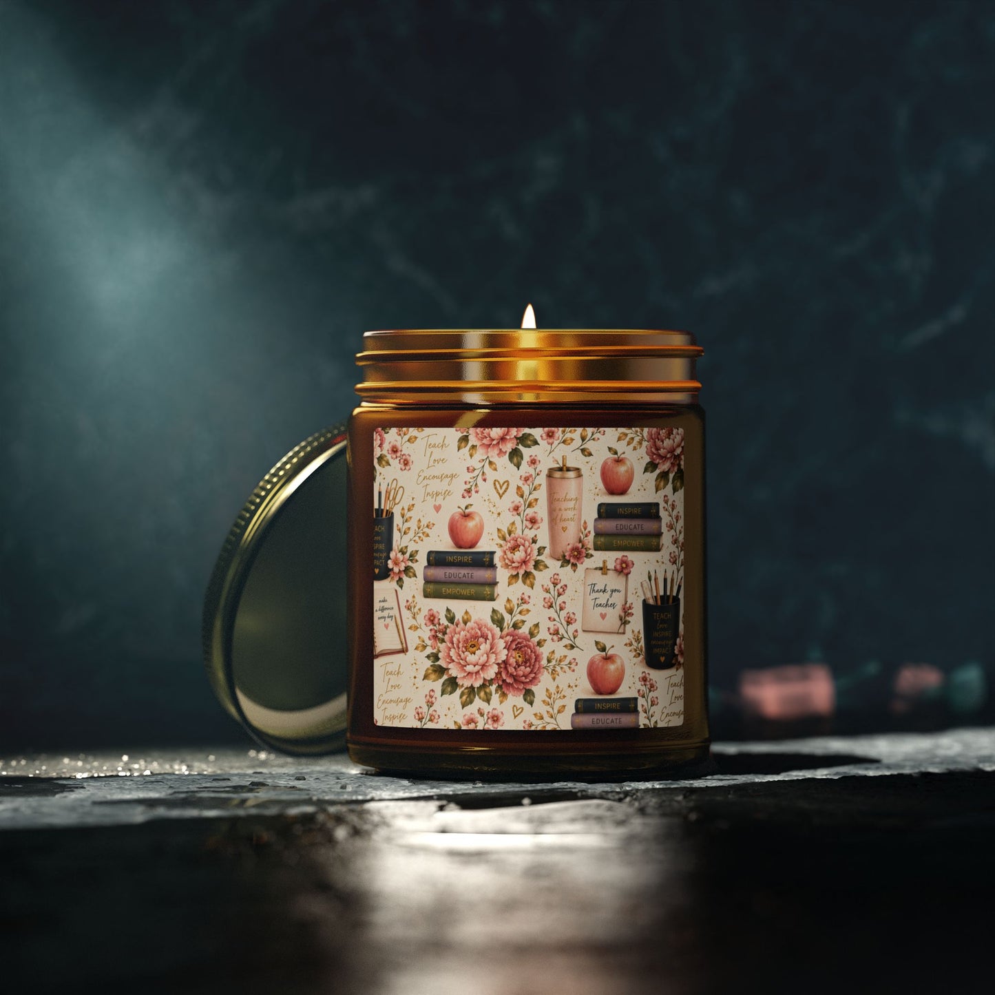 Teacher Appreciation Coconut Apricot Wax Candle — (4oz & 9oz)