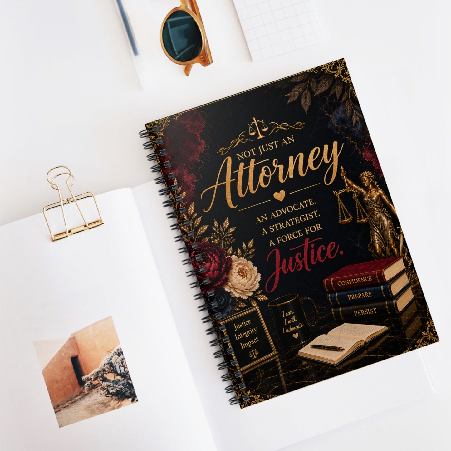 Attorney Spiral Notebook — "Not Just an Attorney" Justice-Themed Ruled Journal