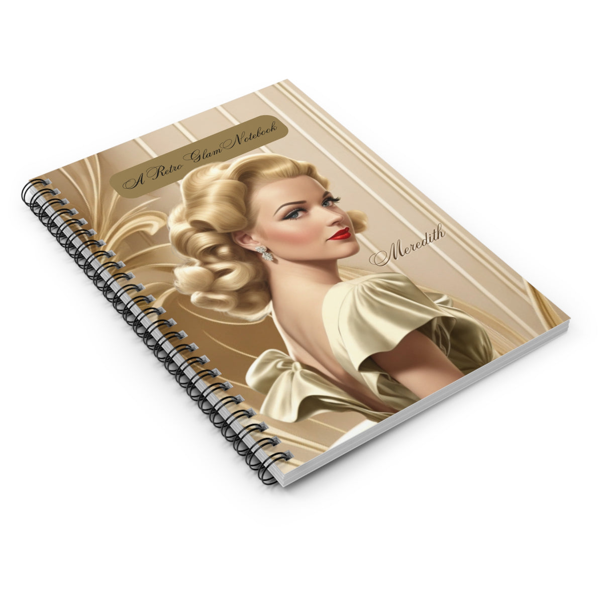 Gemma Ruled Notebook Retro Glam (Meredith) Spiral Notebook - Ruled Line – Jubilosa