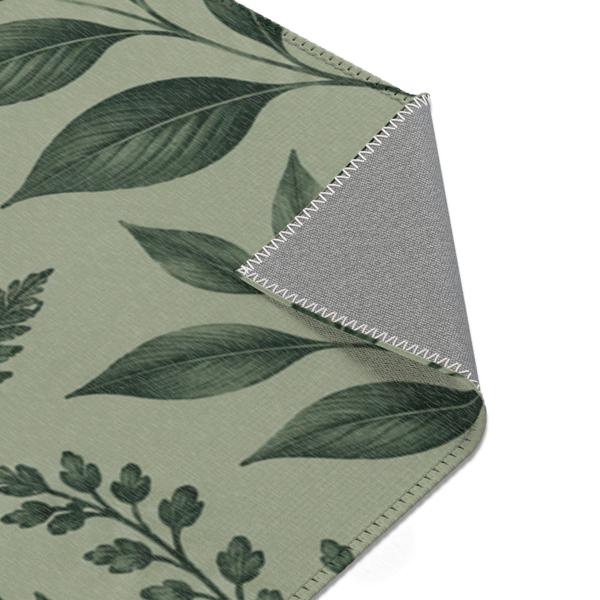 Botanical Green Area Rug – Sage Green Floral Pattern