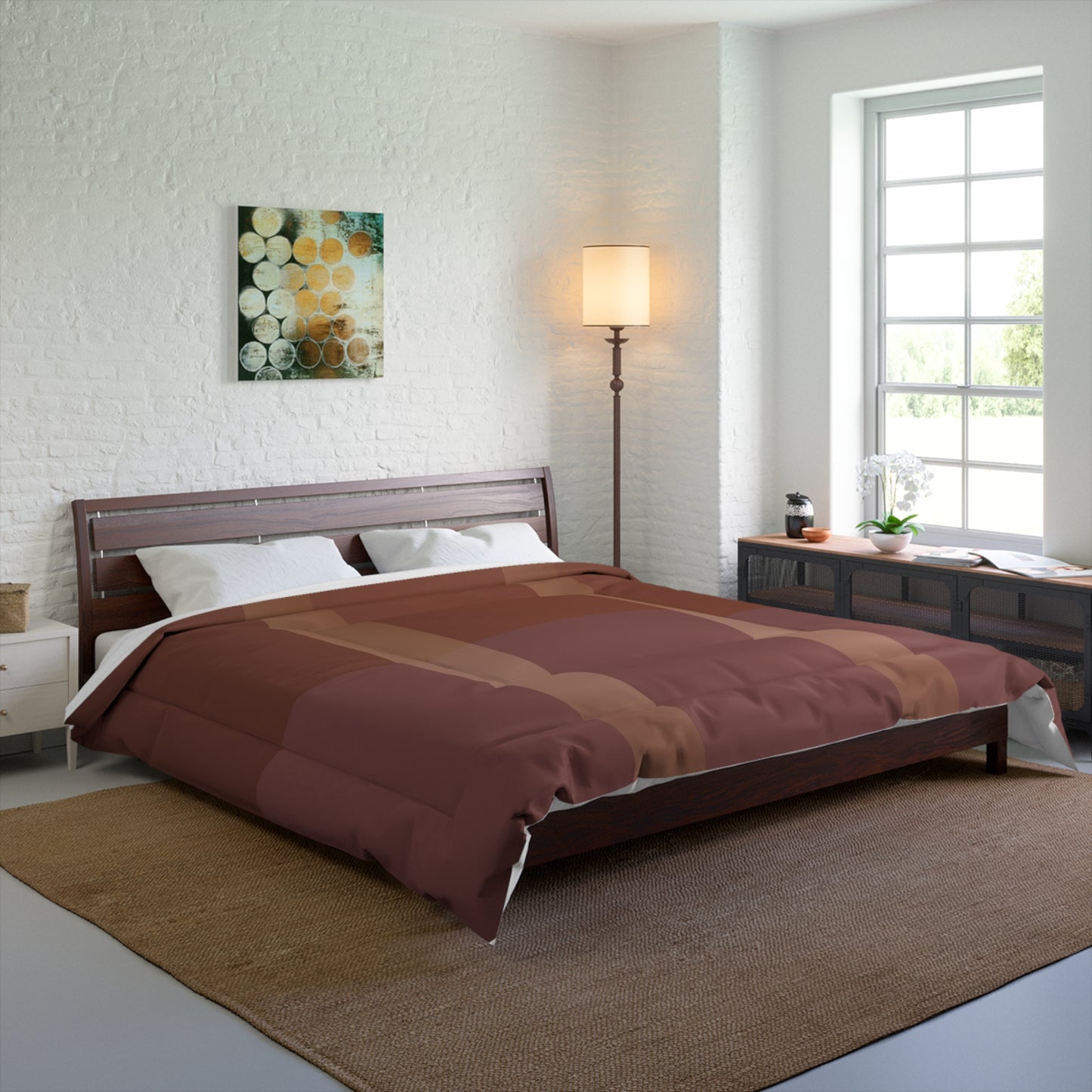 Down to Earthtone Stripe Comforter – Brown Cozy Plaid Bedding