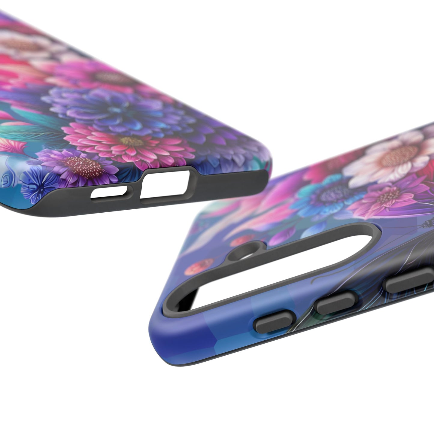 Butterfly Bloom Tough Phone Case — Vibrant Purple Blossom Protective Cover