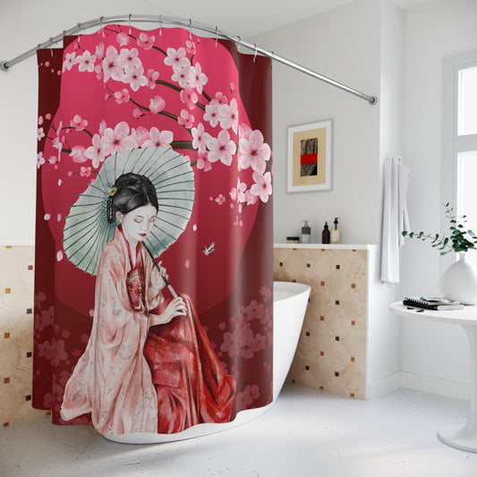 Cherry Blossoms Cherry Moon Shower Curtains