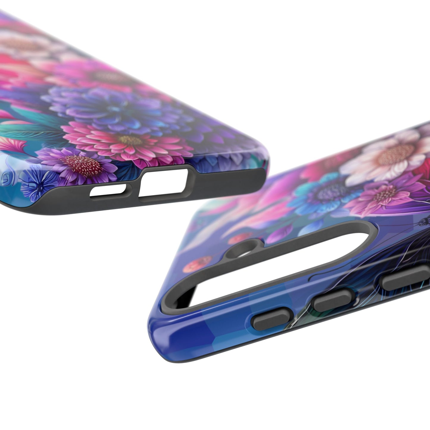 Butterfly Bloom Tough Phone Case — Vibrant Purple Blossom Protective Cover