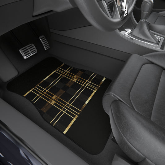 Noir & Gold Glam Car Mats (2x Front)