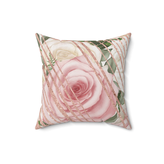 Kissed by a Rose Gold Spun Polyester Square Pillow