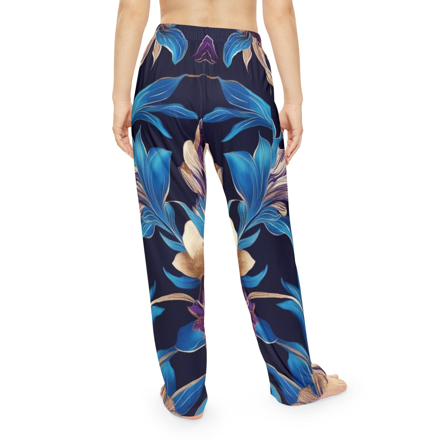 Purple/Blue Boho Floral Women's Pajama Pants (AOP)