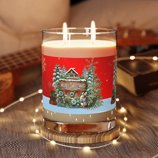 Merry Christmas Scented Candle - Full Glass, 11oz