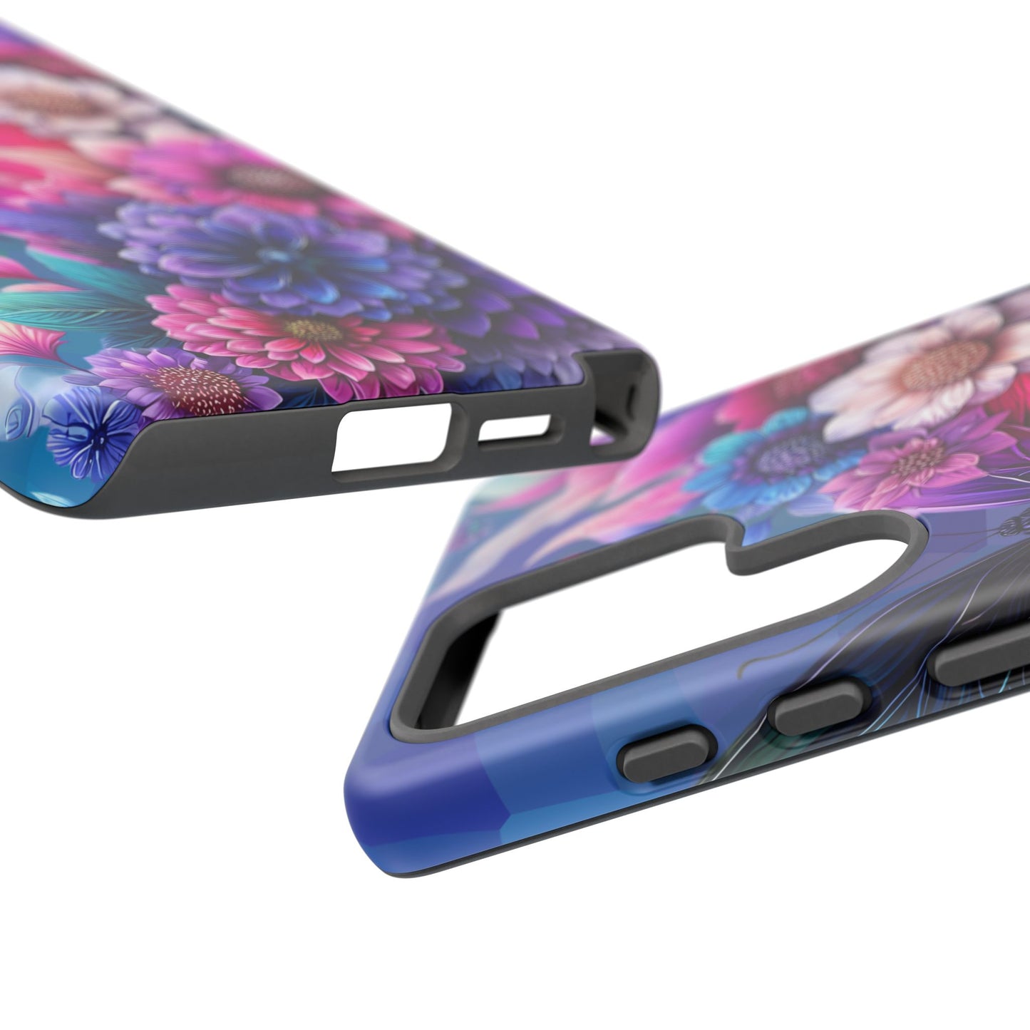 Butterfly Bloom Tough Phone Case — Vibrant Purple Blossom Protective Cover