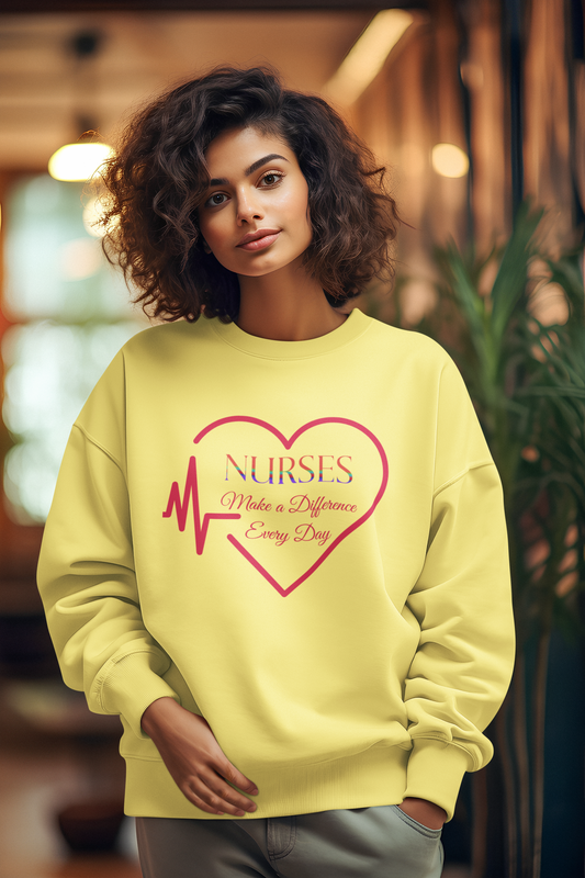 Nurses Make a Difference Unisex Garment-Dyed Sweatshirt