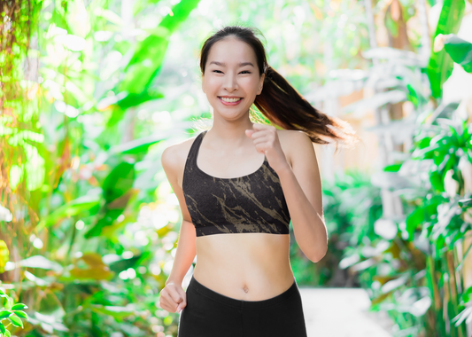 Black & Gold Sports Bra (AOP)