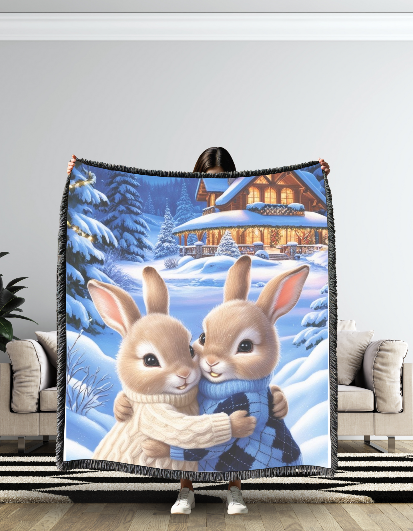 Snuggle Bunnies Woven Blanket