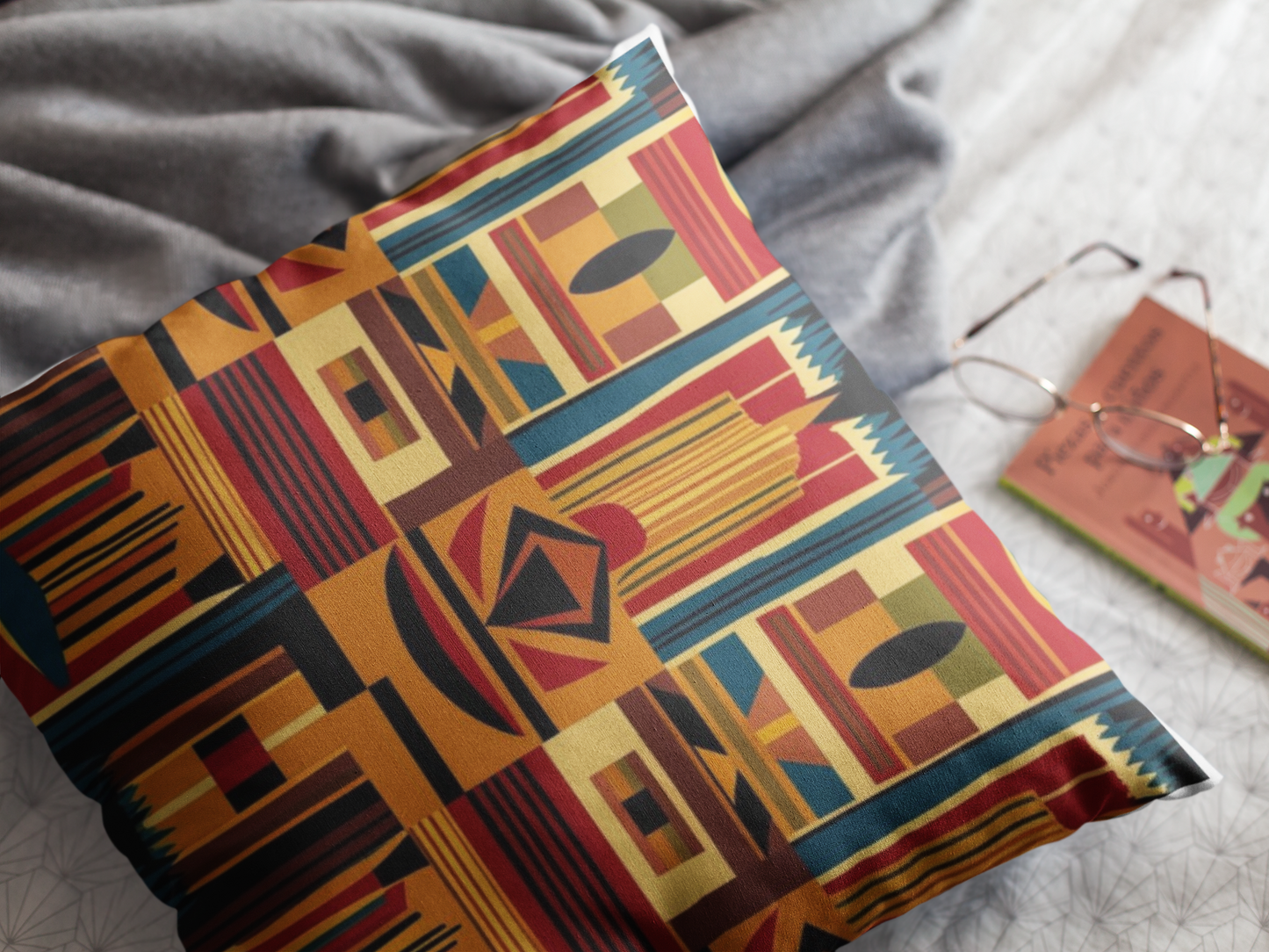 African Canvas 2 Spun Polyester Square Pillow