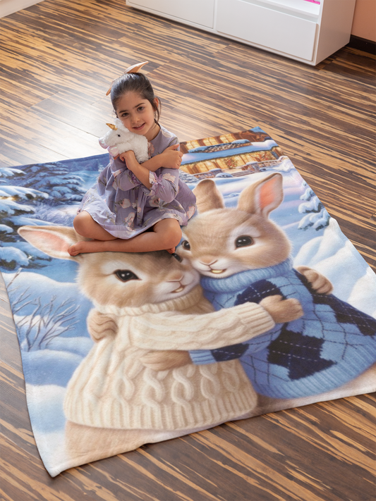 Snuggle Bunnies Velveteen Plush Blanket