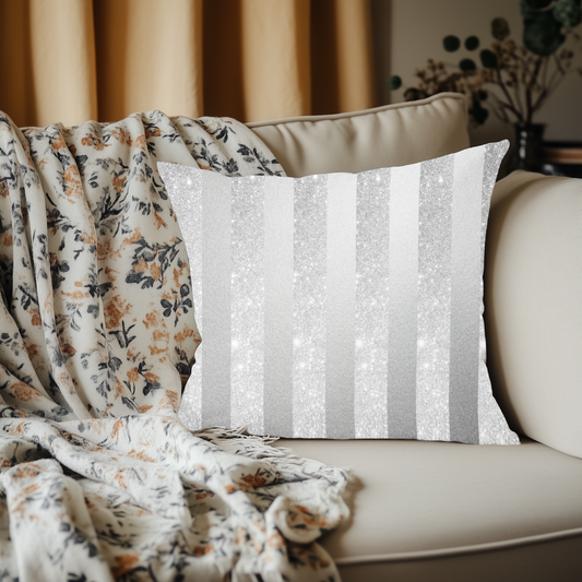 Stardust Gray Spun Polyester Square Pillow