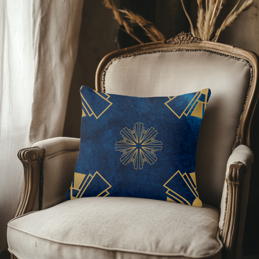 Midnight Luxe (Cobalt Blue) Faux Suede Square Pillow