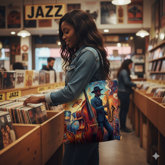 Jazz Music Adjustable Tote Bag (AOP)