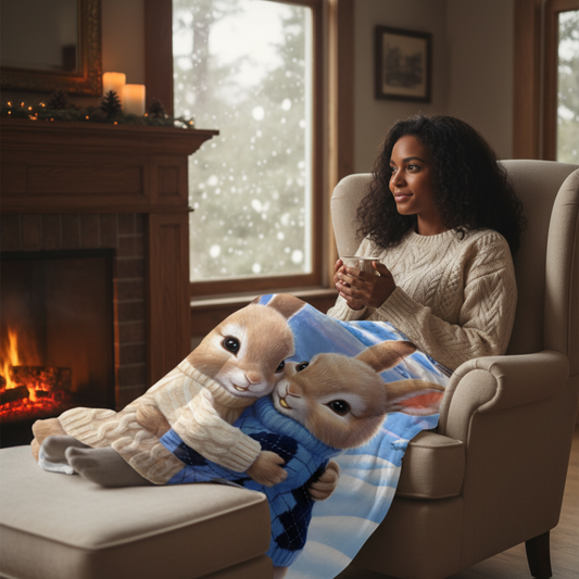 Snuggle Bunnies Velveteen Plush Blanket