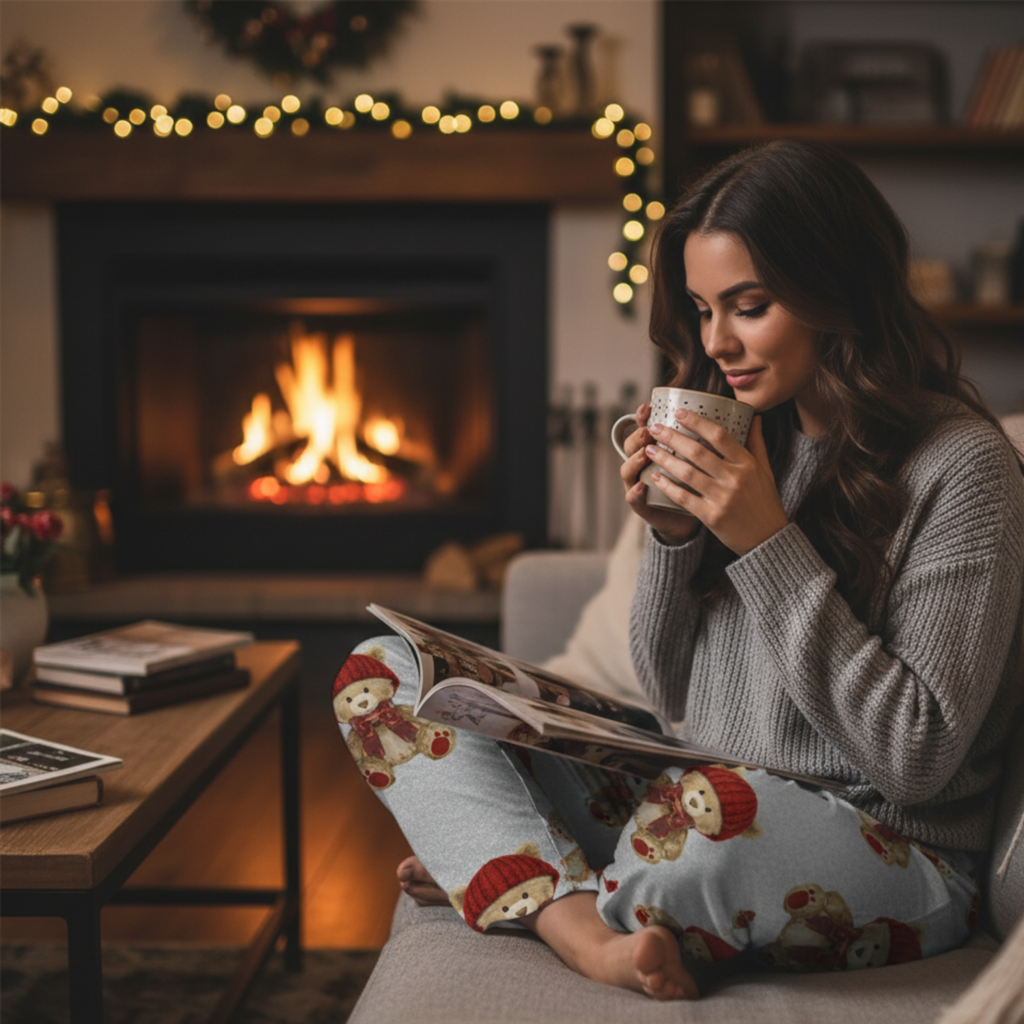 Cozy Winter Bears Women's Pajama Pants (AOP)