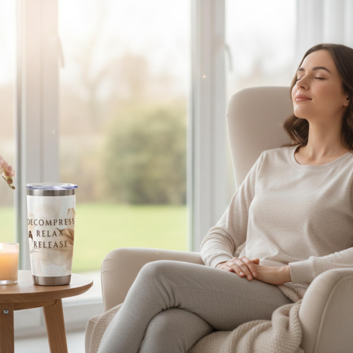 Decompress, Relax, Release Tumbler 20oz