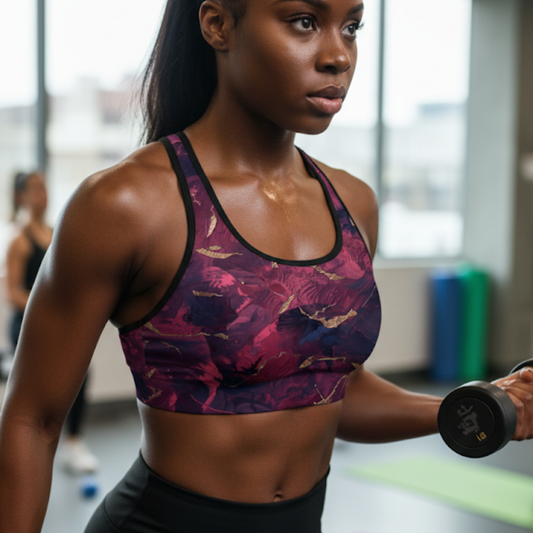 Raspberry Motion Sports Bra (AOP)